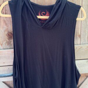 Lot of Two NWOT Cropped Black Yoga Tops by Sthenos and Mila (both size L)